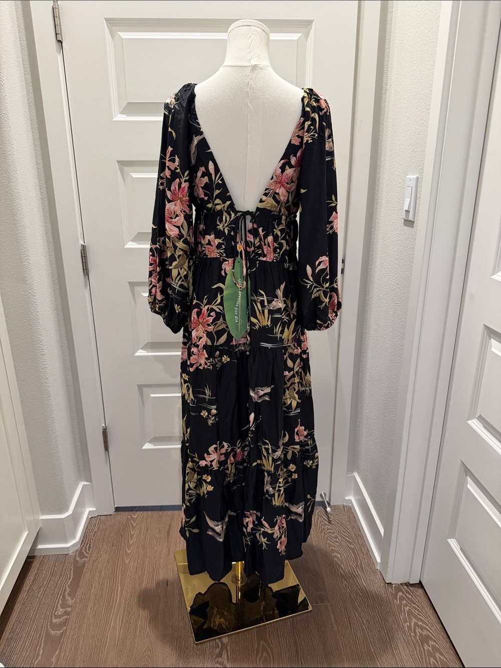 FARM Rio Black Maxi Dress Kyoto Size S - Picture 9 of 9
